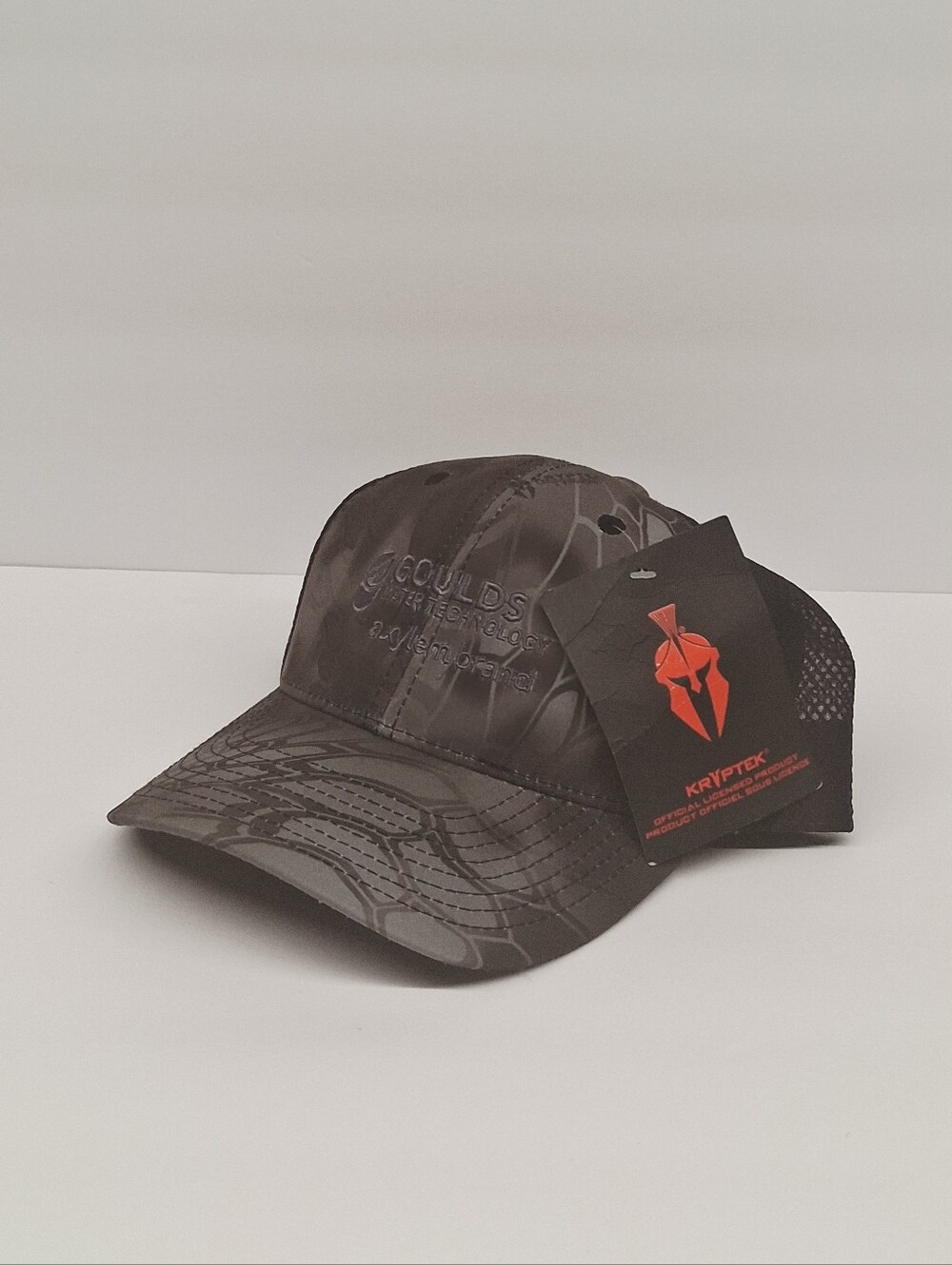 Goulds Water Technology Black Gray Kryptek 3D Pattern Adjustable Hat Cap NWT